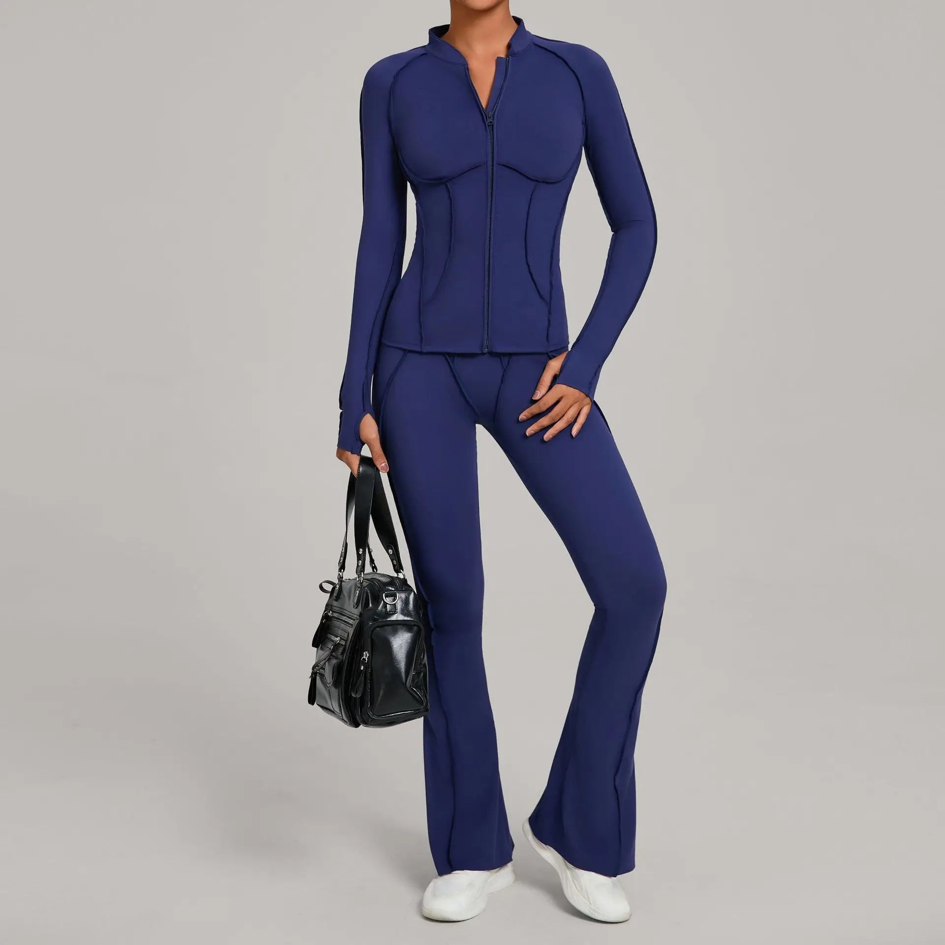 Women Tracksuit 2PCS Yoga Suit Sports Set Gym Set Running Outfits Workout Clothes Sports Long Sleeve Athletic Wear Yoga Clothing