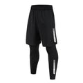Men's Running Jogging 2 Piece Set Quick Dry Sports Shorts and Compression Tights Athletic Training Wear